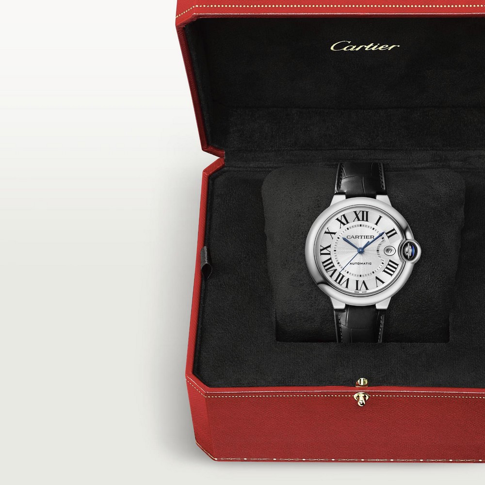 Đồng Hồ Cartier Ballon Bleu De Cartier Watch 40mm Nam Xám Đen